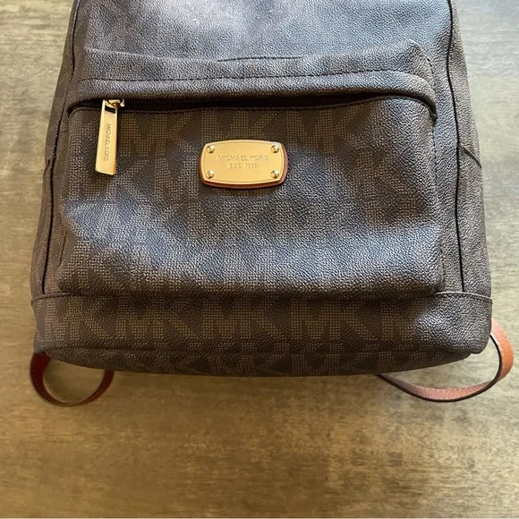 Michael Kors Dark Brown Monogram large Backpack - Picture 9 of 16